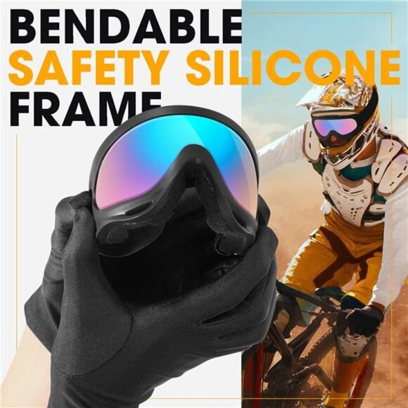 Kids Motorcycle Goggles, 2-Pack Dirt Bike Goggles for Child, ATV Off-Road - Picture 4 of 7